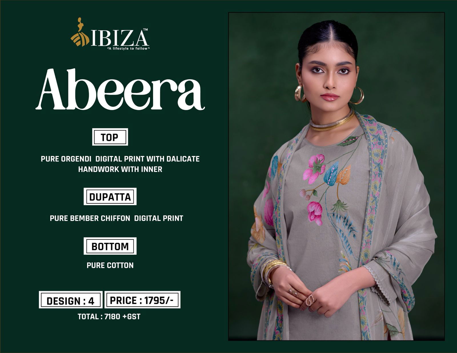 Abeera By Ibiza Orgendi Digital Printed Salwar Kameez Wholesale In India